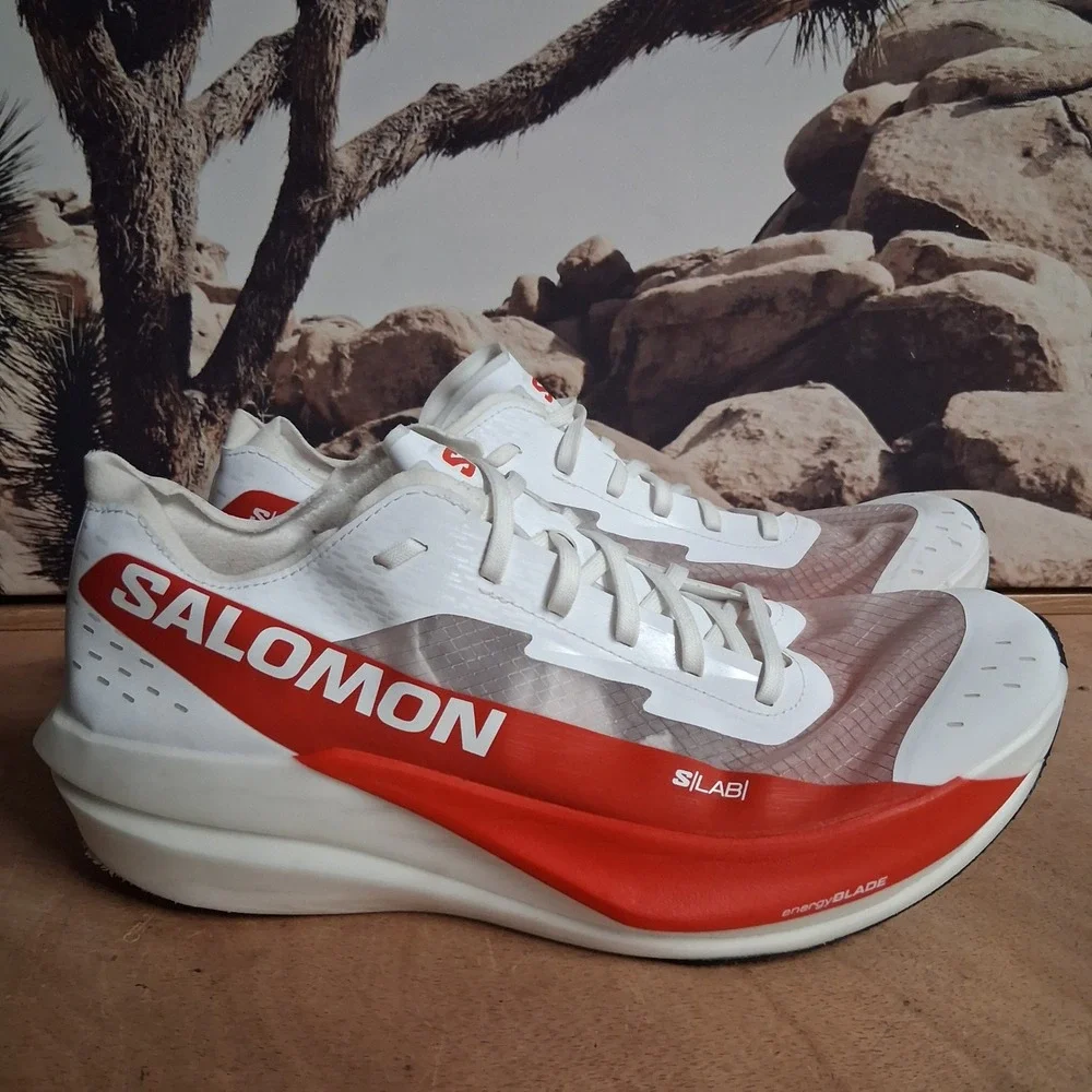 Salomon S/Lab Phantasm 2 Mens 10 Womens 11 White Red Racing Running Shoes NICE!